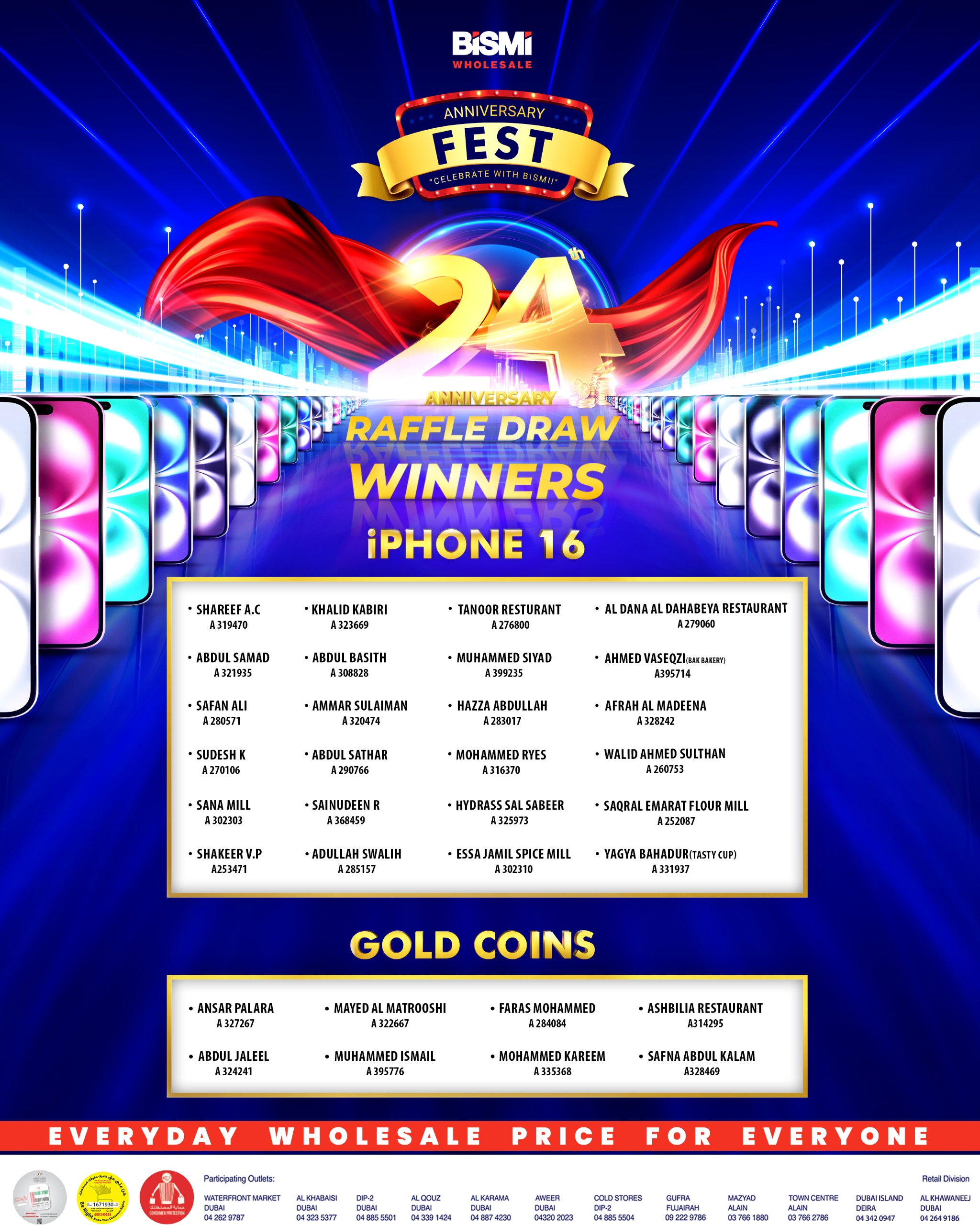 bismi wholesale 24th anniversary 2025 fest winners
